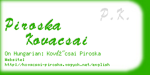 piroska kovacsai business card